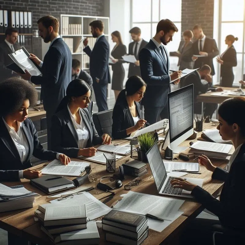 Uma mulher sentada em frente a uma mesa, segurando documentos e parecendo preocupada enquanto lê sobre planos de saúde
